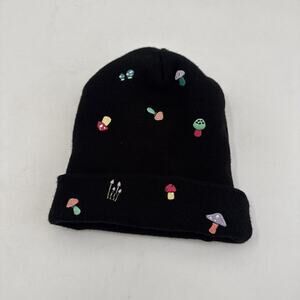 A-Lab Unisex Knit Beanie Embroidered Mushrooms Hat